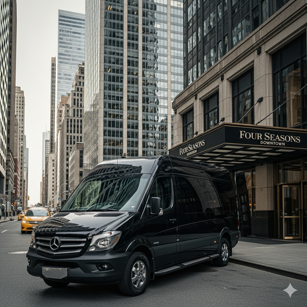 jfk-to-four-seasons-downtown-car-service-black-mercedes-sprinter-luxury-airport-transfer-financial-district-nyc