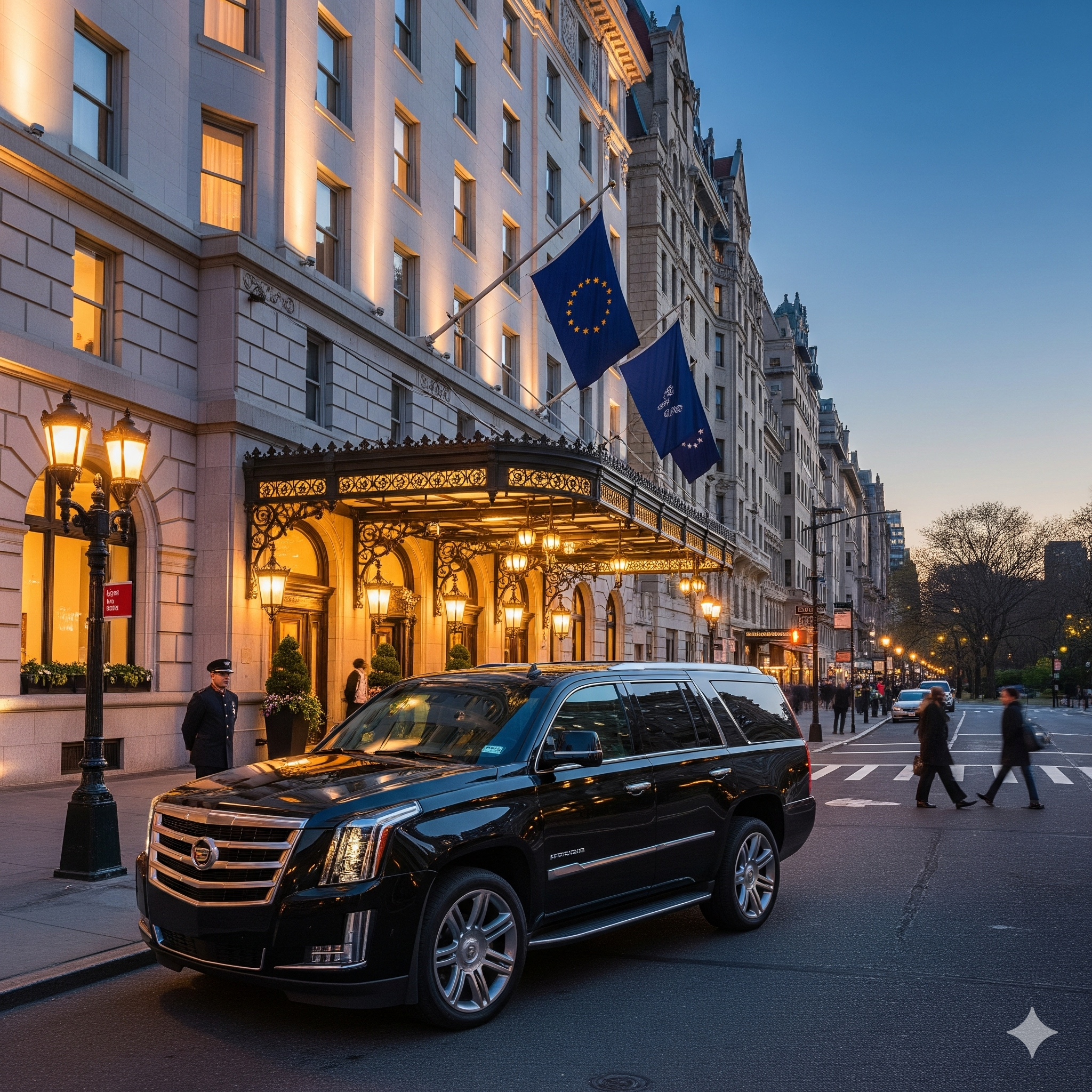 jfk-to-plaza-hotel-car-service-black-cadillac-escalade-luxury-airport-transfer-central-park-nyc