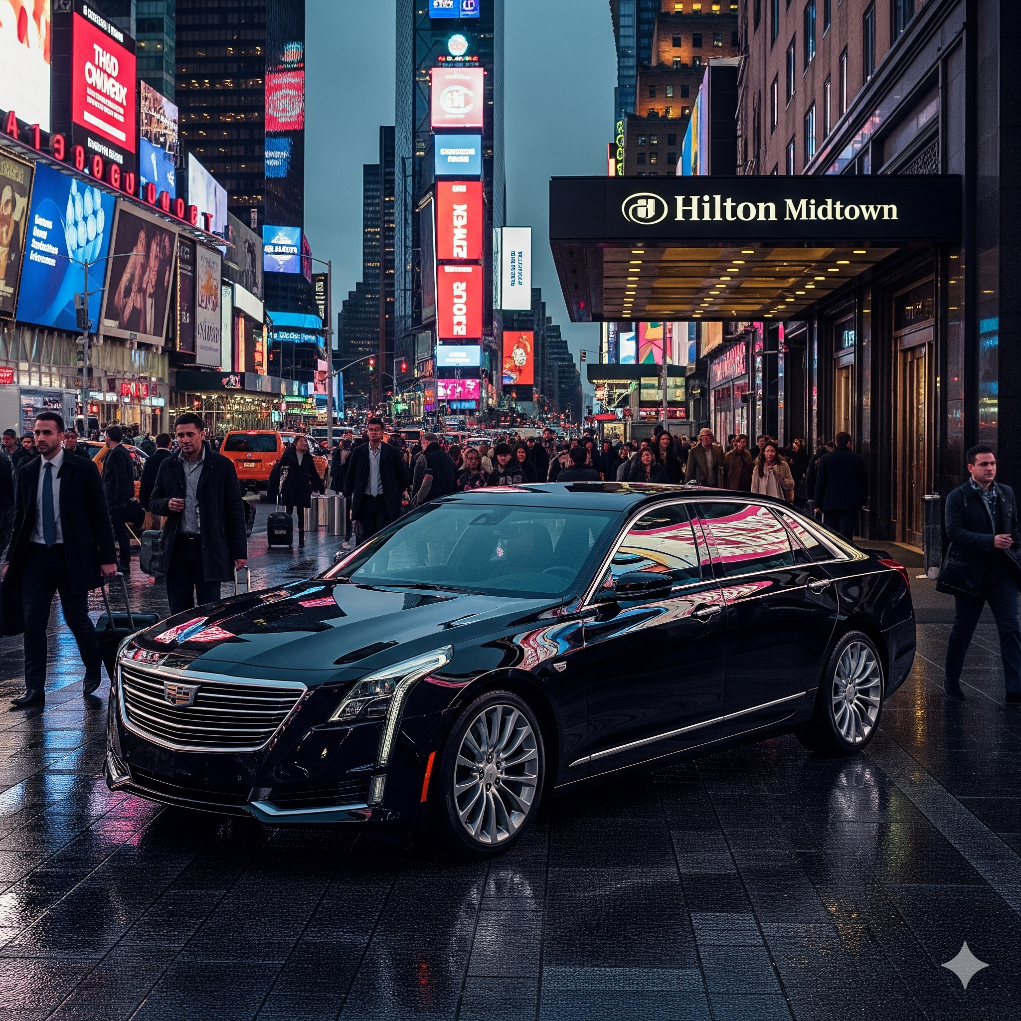 jfk-to-hilton-midtown-car-service-black-cadillac-sedan-luxury-airport-transfer-times-square-nyc